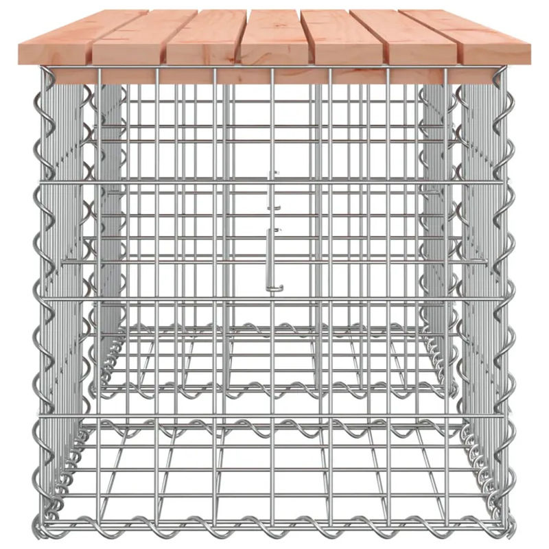 vidaXL Gartenbank aus Gabionen aus Douglasienholz und verzinktem Stahl, Braun, B/T/H: 103 x 44 x 42 cm - Bild 2