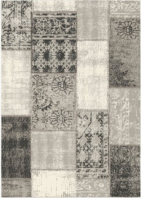 Karat Wohnteppich Patchwork Modern in Grau aus Baumwolle und Polypropylen - Bild 1