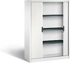 C + P Rollladenschrank Omnispace mit 4 Ordnungshöhen, abschließbar, Farbe: Verkehrsweiß, B/T/H: 120 x 42 x 166 cm - Bild 1