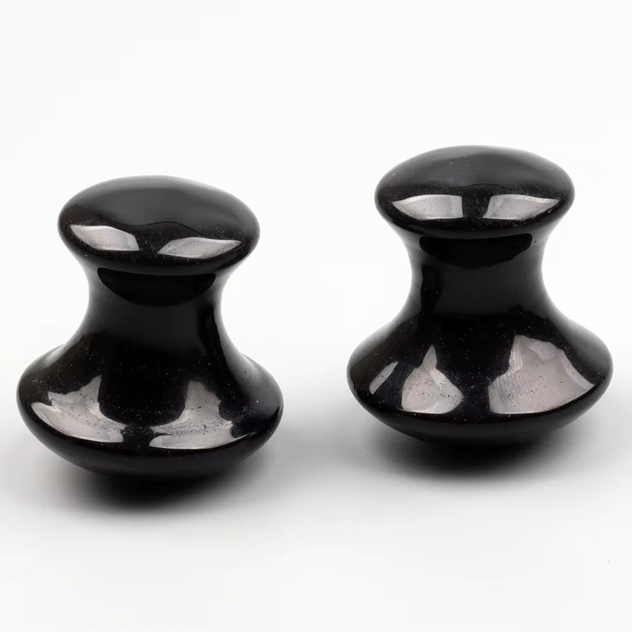 Muyijaderies Obsidian Pilz Gua Sha Massagegerät, Unisex - Bild 1