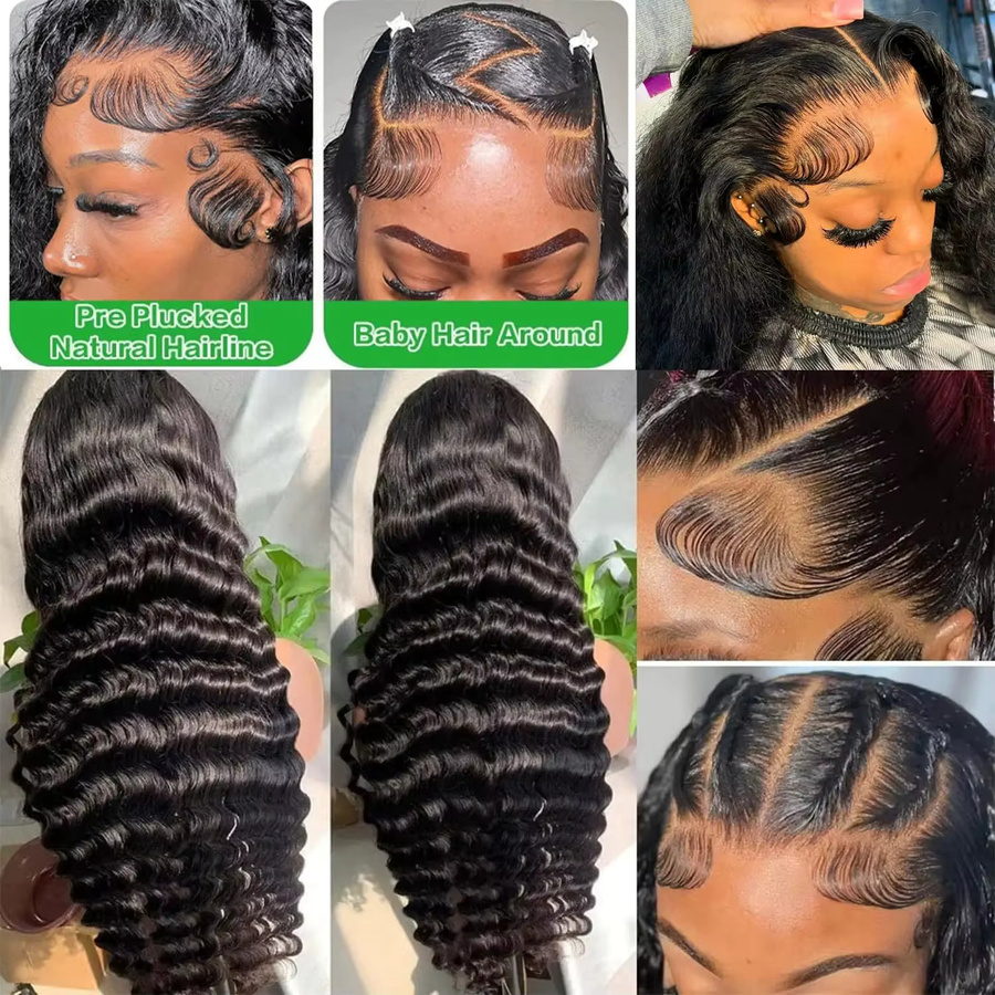 CYPHA Perücke, Loose Deep Wave, HD Lace Front, Brasilianisches Echthaar, Damen - Bild 5