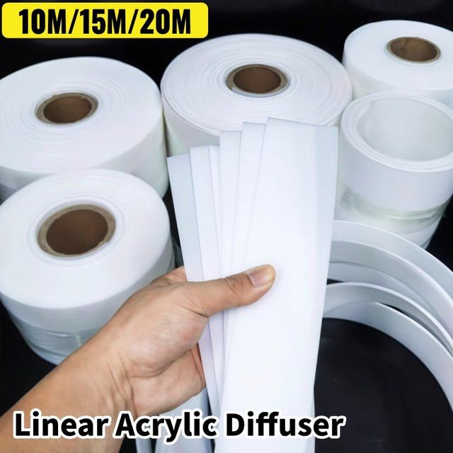 Khelse LED Aluminiumprofil Diffusor mit Acrylabdeckung, mattierter milchiger Lichtlampenschirm als biegsamer Stabstreifen, 1 mm Dicke - Bild 1