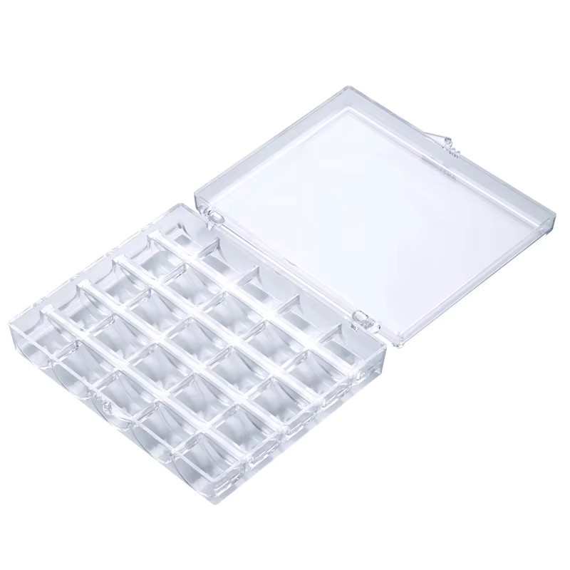 Organizer Box aus Kunststoff für 25 leere Spulen und Nähzubehör, transparent - Bild 2