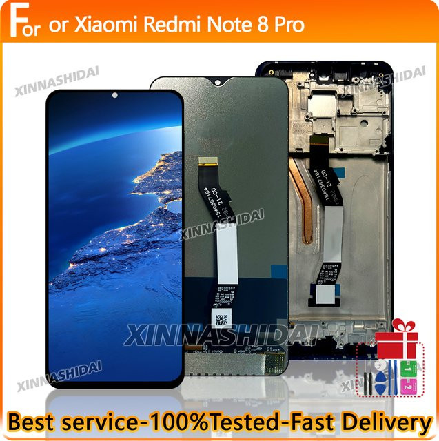 Xiaomi Redmi Note 8 Pro LCD Display mit Touch Screen Digitizer Montage Ersatzteil in Schwarz - Bild 1