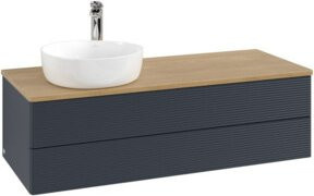 V&B Waschtischunterschrank Antao mit Frontstruktur in Eiche lackiert, B/T/H: 120 x 50 x 50 cm - Bild 1