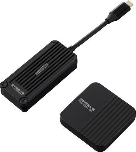 SpeaKa Professional SP-TR-300 Drahtloses Full HD Präsentationssystem in Schwarz mit USB-C und HDMI für eine Reichweite von 30m - Bild 1