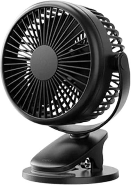 Deli USB Schreibtischventilator Mini leiser Elektrolüfter in Schwarz B/T/H: 12,0 x 21,1 x 12,0 cm - Bild 1