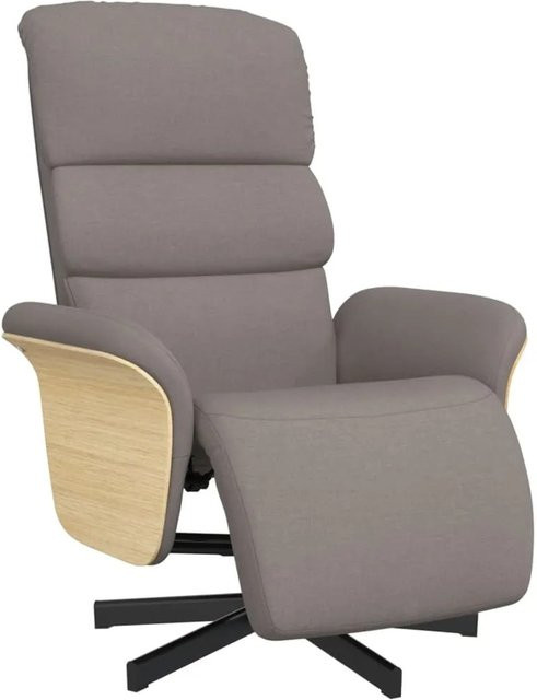 vidaXL Relaxsessel mit Fußteil in Taupe aus Stoff mit 360 Grad Drehsitz und verstellbarer Rückenlehne - Bild 1