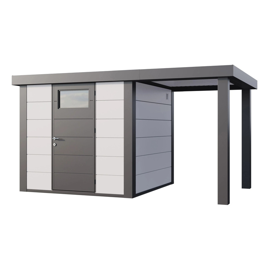 Telluria Gerätehaus Classico mit offener Lounge S Rechts in Weiß, B/H/T: 426 x 219 x 258 cm - Bild 2