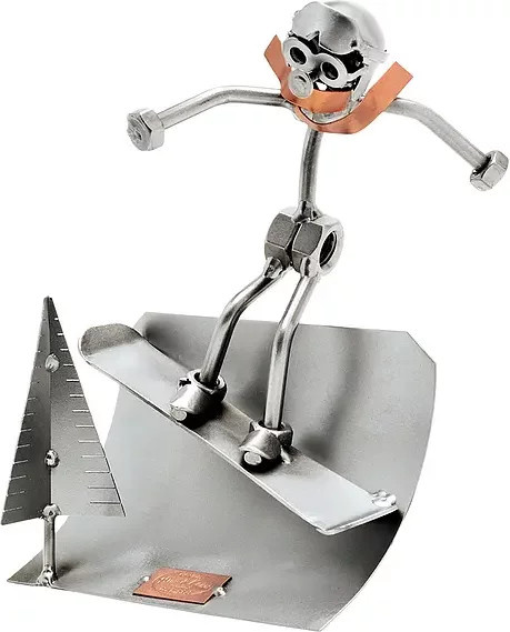 Schraubenmännchen Snowboarder von Hinz & Kunst aus Metall in Silber - Bild 1