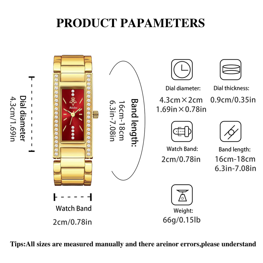 YaLaLuSi Armbanduhr Quarz, Kristall, Gold, Schwarz, Damen - Bild 4