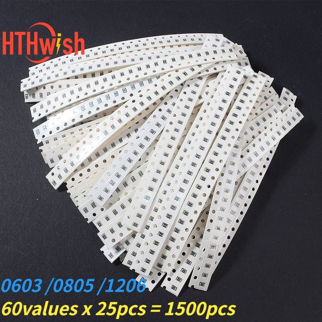 SMD-Filmwiderstand DIY Sortier-Set mit 1500 Stück und 60 Werten, Genauigkeit 1 %, 1206 Bauform - Bild 1