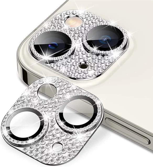 Diamant Kamera Objektiv Schutz Abdeckung für iPhone 14 Plus 13 Pro Max 12 Mini 14 Pro 13 Pro 12 Pro in Silber - Bild 1