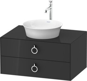 Duravit Waschtischunterschrank White Tulip in Weiß Hochglanz mit 2 Schubladen, Breite: 80 cm, Tiefe: 55 cm - Bild 1