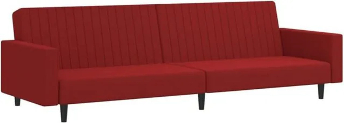 Vidaxl Schlafsofa 2-Sitzer aus Samt in Rot mit modernem Design, B: 220 cm, H: 69 cm, T: 84,5 cm - Bild 1
