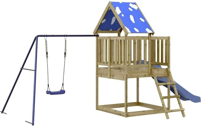 vidaXL Spielturm aus imprägniertem Kiefernholz in Blau - Bild 1