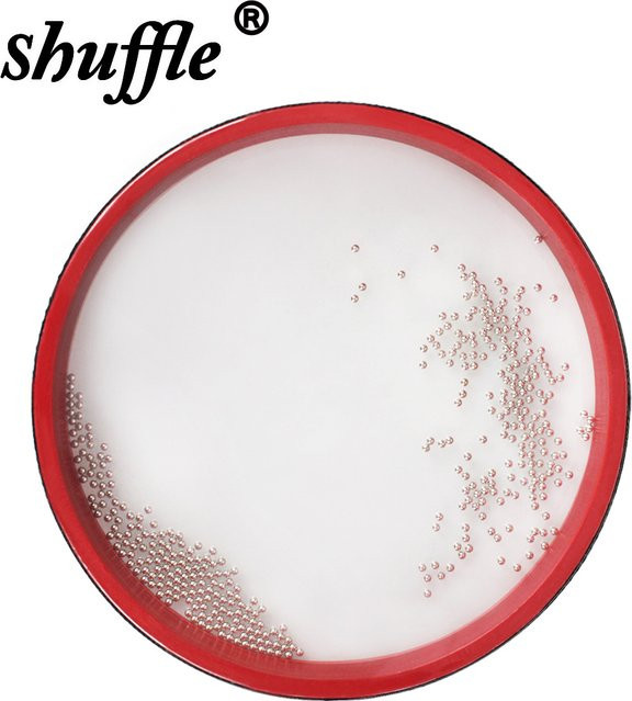 Ozean Welle Perle Tamburin Handtrommel, Metall, Rot - Bild 1