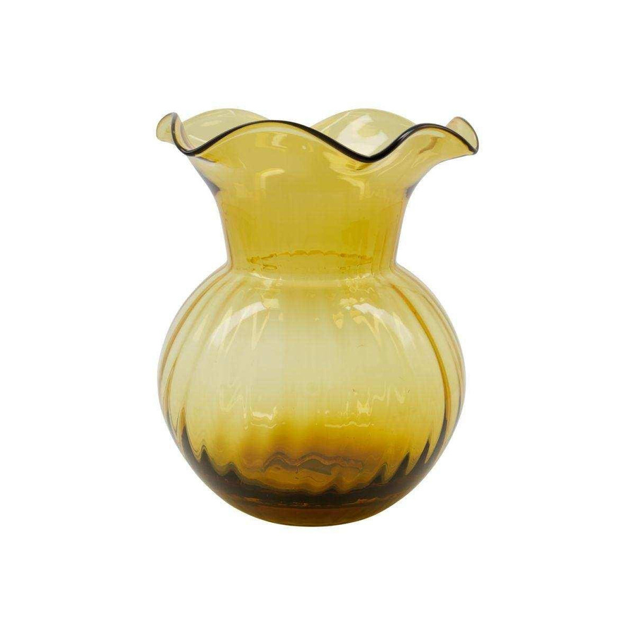 House Doctor Vase Pomp in Amber mit wirbelndem Muster aus Glas, Höhe: 28 cm - Bild 1