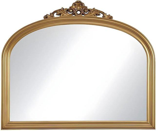 Vente-unique Wandspiegel Eyob Goldfarben aus Eukalyptusholz, Höhe: 107 cm, Breite: 90 cm, Tiefe: 30 cm - Bild 1