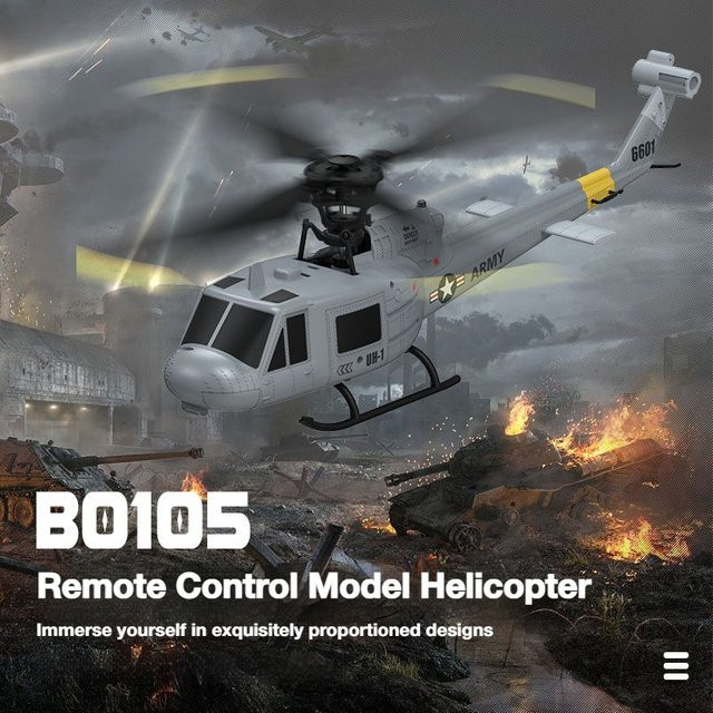 FMS Huey Ferngesteuerter Simulationshubschrauber F6601, RC-Flugzeug - Bild 1