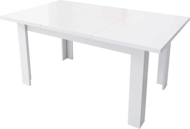 okwish Esstisch rechteckig ausziehbar in Weiß mit Stauraum B/T: 180 x 80 cm - Bild 1