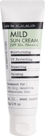Derma Factory Mineralische Milde Sonnencreme SPF50+ PA++++, 50g