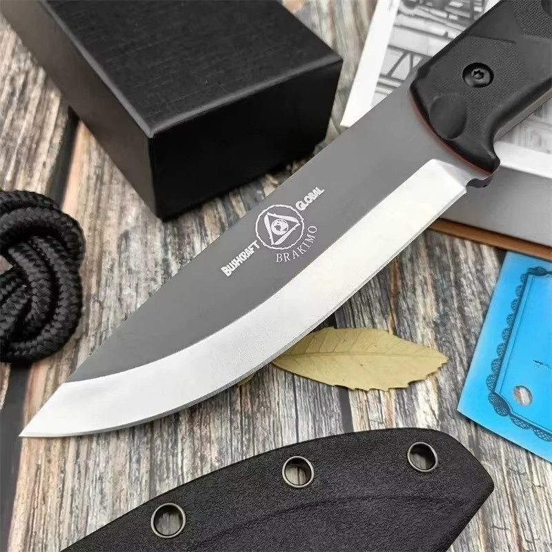 Brakimo EDC Feststehendes Messer mit D2-Klinge in Schwarz inklusive Scheide für Outdoor, Camping und Angeln - Bild 3