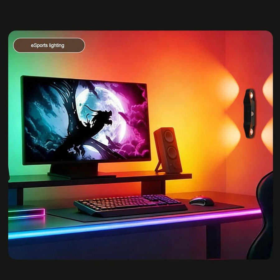 Meiteai-Home RGB LED Nachtlicht mit Bewegungssensor und Fernbedienung, wiederaufladbares magnetisches Licht für Schlafzimmer, Flur und Eingangsbereich, Schwarz-Weiss - Bild 3
