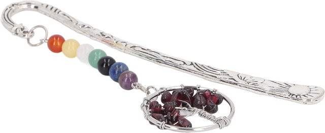 Steinbaum Lesezeichen 7 Chakra aus Metall in Weiß und Multicolour - Bild 1