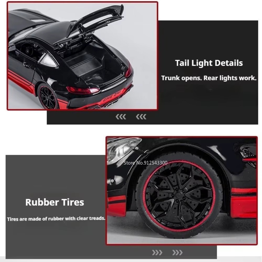 RMZ city GTR SLR Automodell, 1:24 Maßstab, mit Licht und Sound, Rückziehfunktion - Bild 5