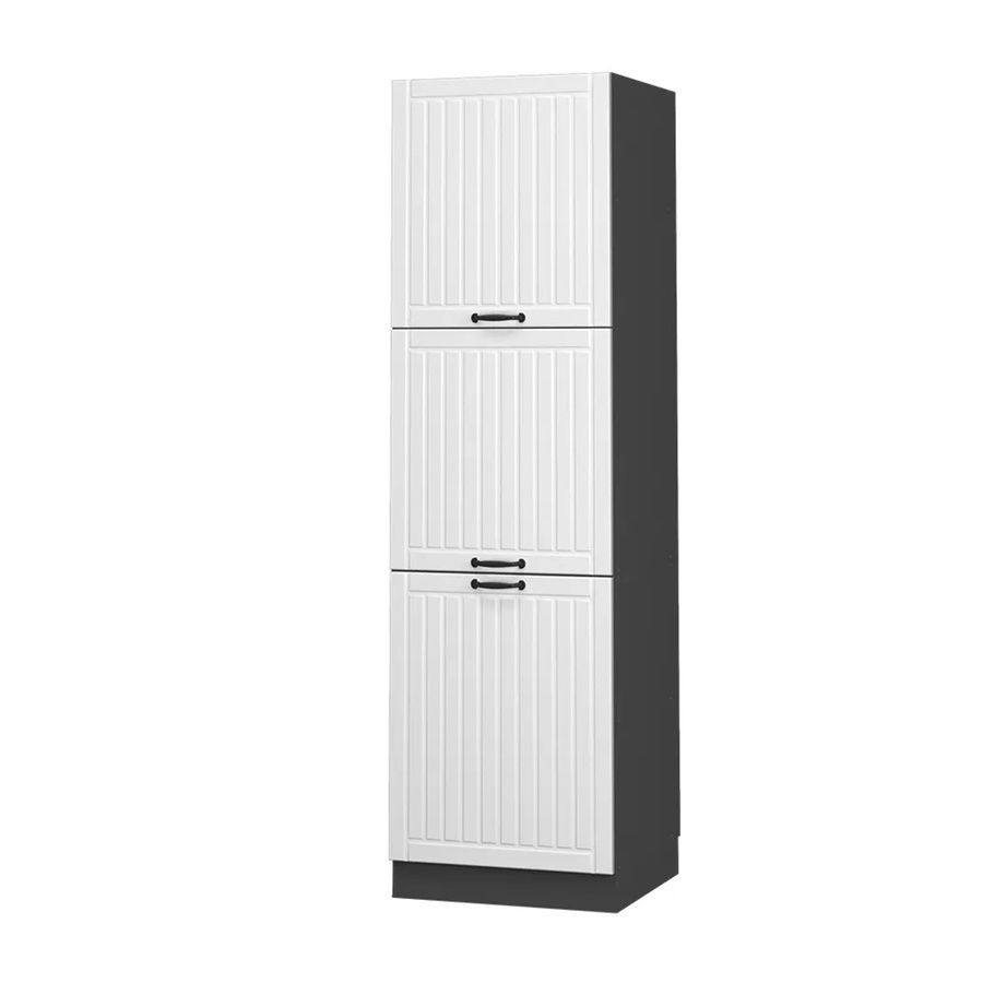 Vicco Herdumbauschrank Fame-Line in Weiß und Anthrazit im Landhausstil, Breite: 60 cm, Höhe: 206 cm, Tiefe: 64,33 cm - Bild 2