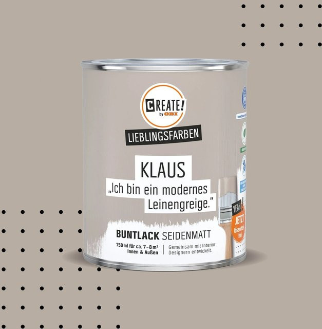 CREATE! by OBI Buntlack Lieblingsfarbe Klaus Leinengreige Seidenmatt 0,75 l - Bild 1