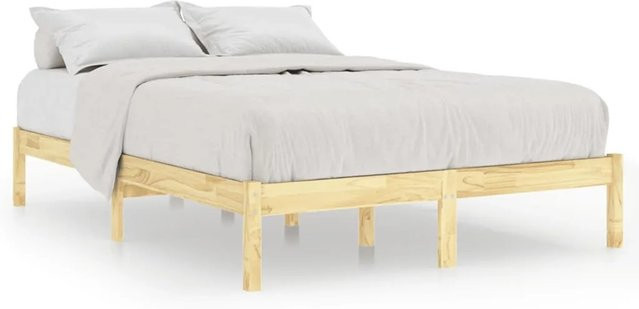 vidaXL Massivholzbett aus Kiefer in Braun, B/T/H: 140 x 190 x 31 cm - Bild 1