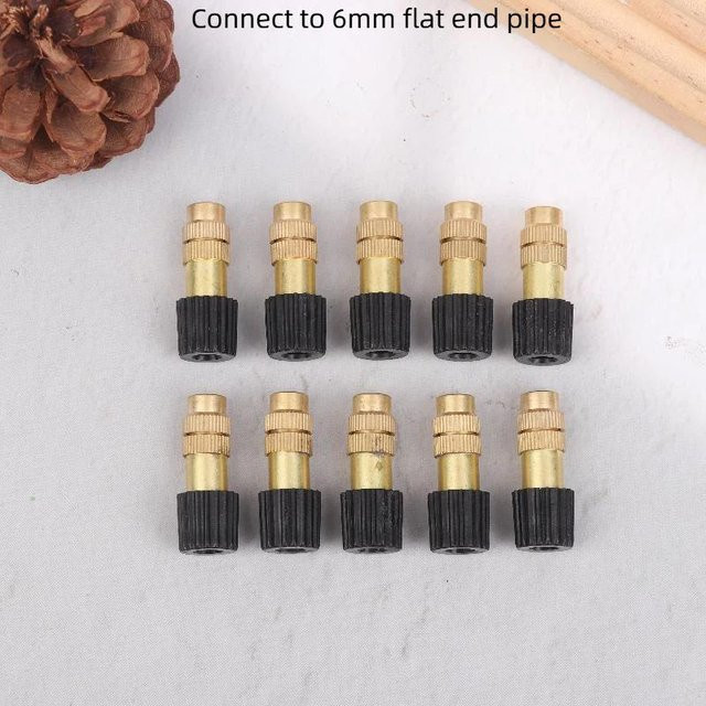 10 Stück Royalty And Power Outdoor-Vernebelungssystem aus Messing in Gold mit einstellbarer Durchflusssteuerung für Gartenbewässerung und Mikrosprinkler - Bild 1