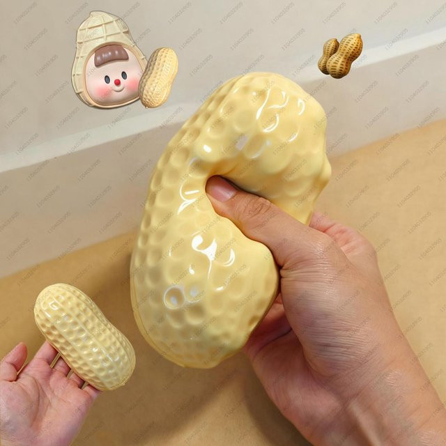 BC Pet Supplies Erdnuss Stressball, Squishy Spielzeug, ASMR Sensorisch - Bild 1