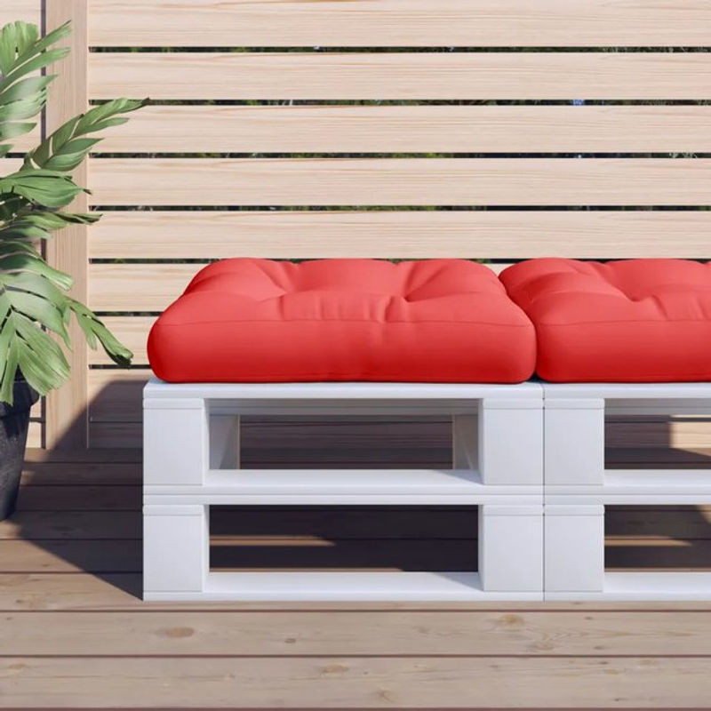 Vidaxl Palettenkissen aus Stoff in Rot, quadratisch, B/T/H: 60 x 60 x 12 cm - Bild 1