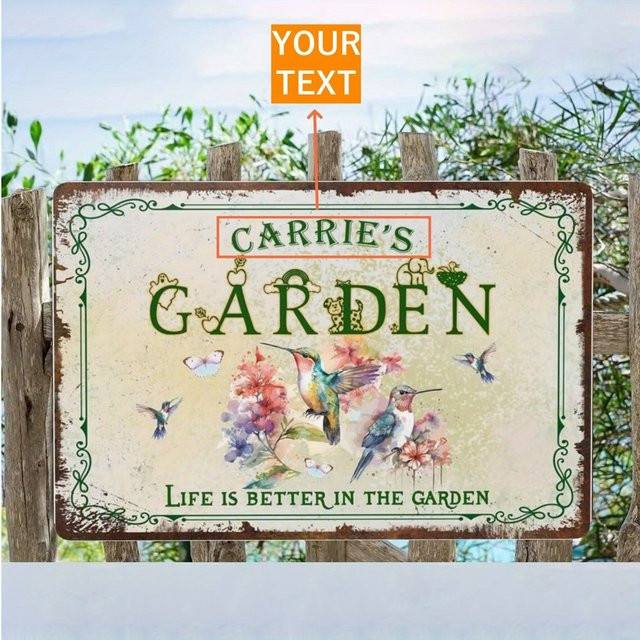 Personalisiertes Metall-Gartenschild von CIFBUY mit floralem Vogelmotiv in Rot und Mehrfarbig, wetterbeständige Wanddekoration für den Außenbereich im Vintage-Stil - Bild 1