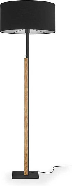 Buschwerk Arian Stehleuchte aus Baumwolle und Metall in Schwarz und Silber, Höhe: 157 cm - Bild 1