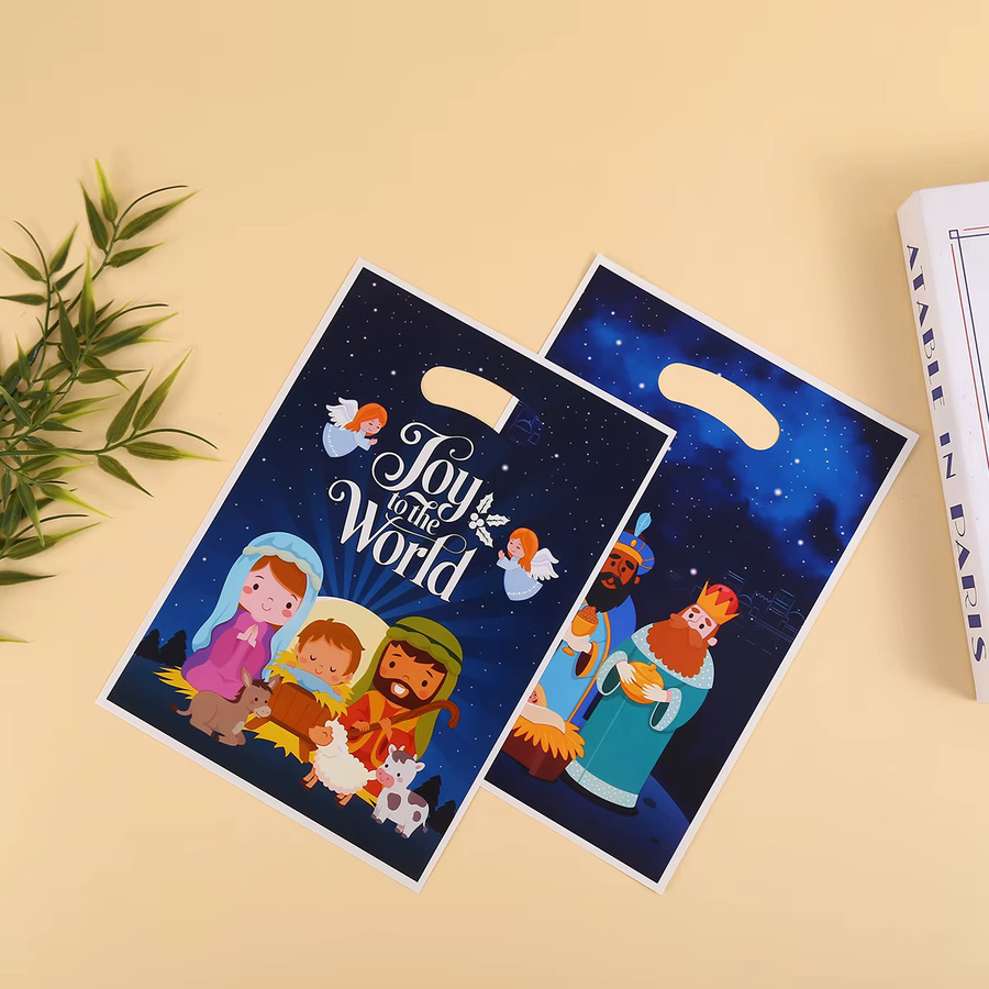 Mehrfarbige Geschenktüten mit Krippen-Motiv für Weihnachten und Kindergeburtstage - Bild 2