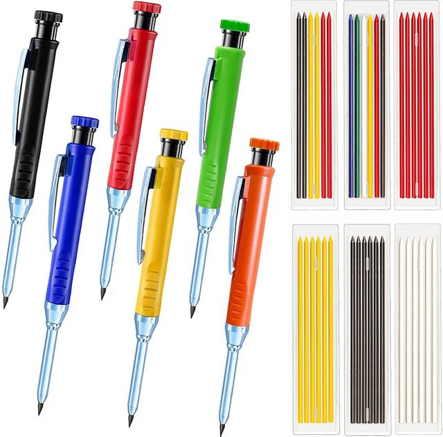 MROOFUL Metall-Automatikbleistift Set mit integriertem Spitzer und 2,8 mm Graphit Mine in 6 Farben - Bild 1