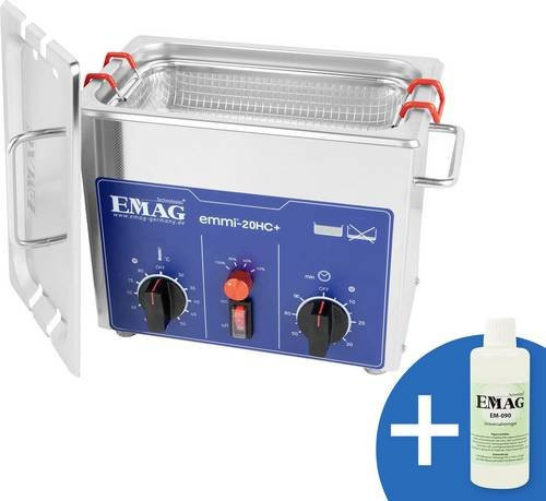 Emag Emmi-20HC Plus Ultraschallreiniger Universal 120W mit Heizung in Silber aus Edelstahl - Bild 1