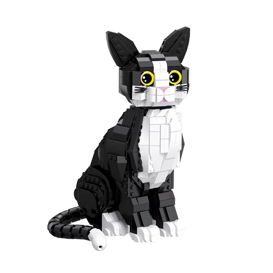 KNEW BUILT 3D Haustier Schwarze Katze, Mini-Baustein-Spielzeug, 800 Teile - Bild 5