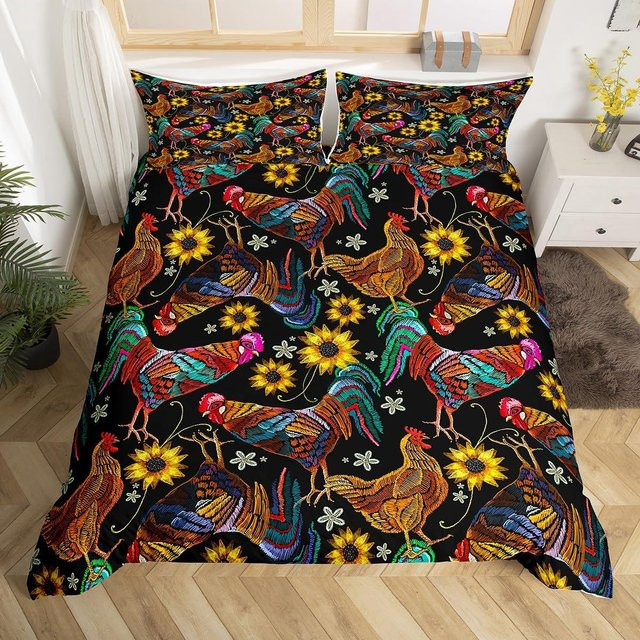 JMG Household Supplies Bettwäsche Set mit Küken-Motiv, 3-teilig, Multicolor, Material Mikrofaser, B/H: 180 x 210 cm - Bild 1