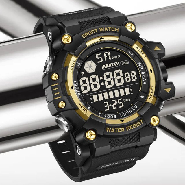 FOXBOX Digitaluhr, Chronograph, Quarz, Kunststoff, Schwarz, Herren - Bild 1