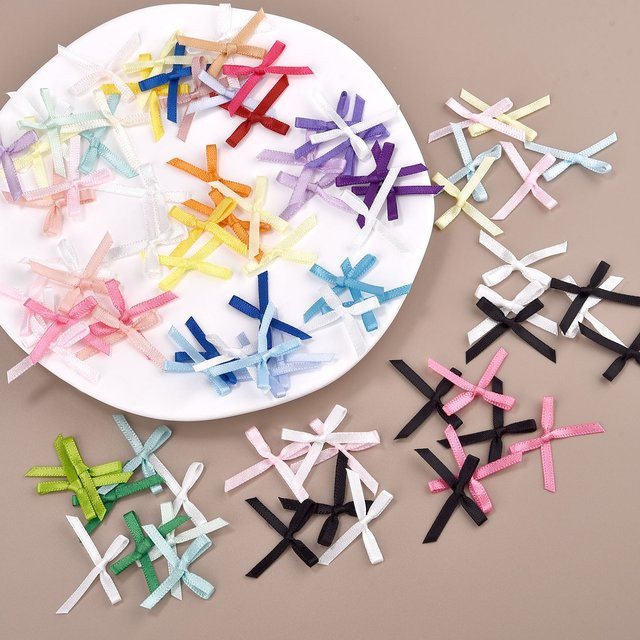 100 Stück Mini-Satinbänder in Multicolour für DIY-Handwerk und Dekoration - Bild 1