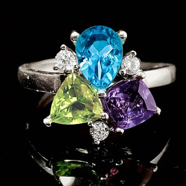 Huitan Damenring, Bicolor, Silber, Zirkonia - Bild 1