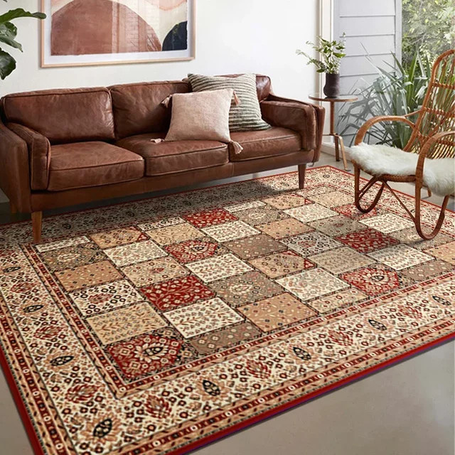 VIKAMA Bohemian Teppich aus Viscose in Multicolour mit abstraktem Vintage-Design für Wohnzimmer, Schlafzimmer und Esszimmer - Bild 1