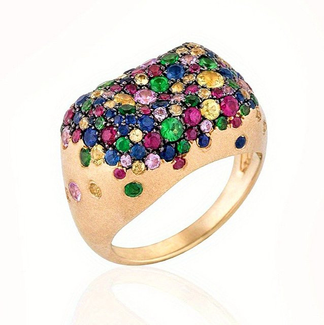 YoYo Ring, Zirkonia, Gold, Damen, Vintage - Bild 1