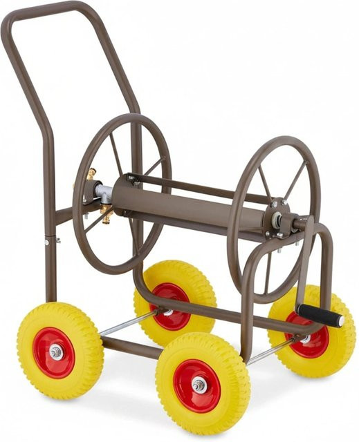 Relaxdays Schlauchwagen aus Stahl in Braun mit 4 Rädern, B/T/H: 83 x 50 x 80 cm - Bild 1