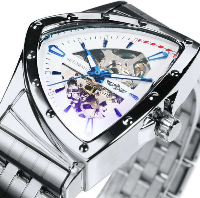 WINNER Armbanduhr, Automatik, Edelstahl, Schwarz, Weiß, Herren - Bild 1